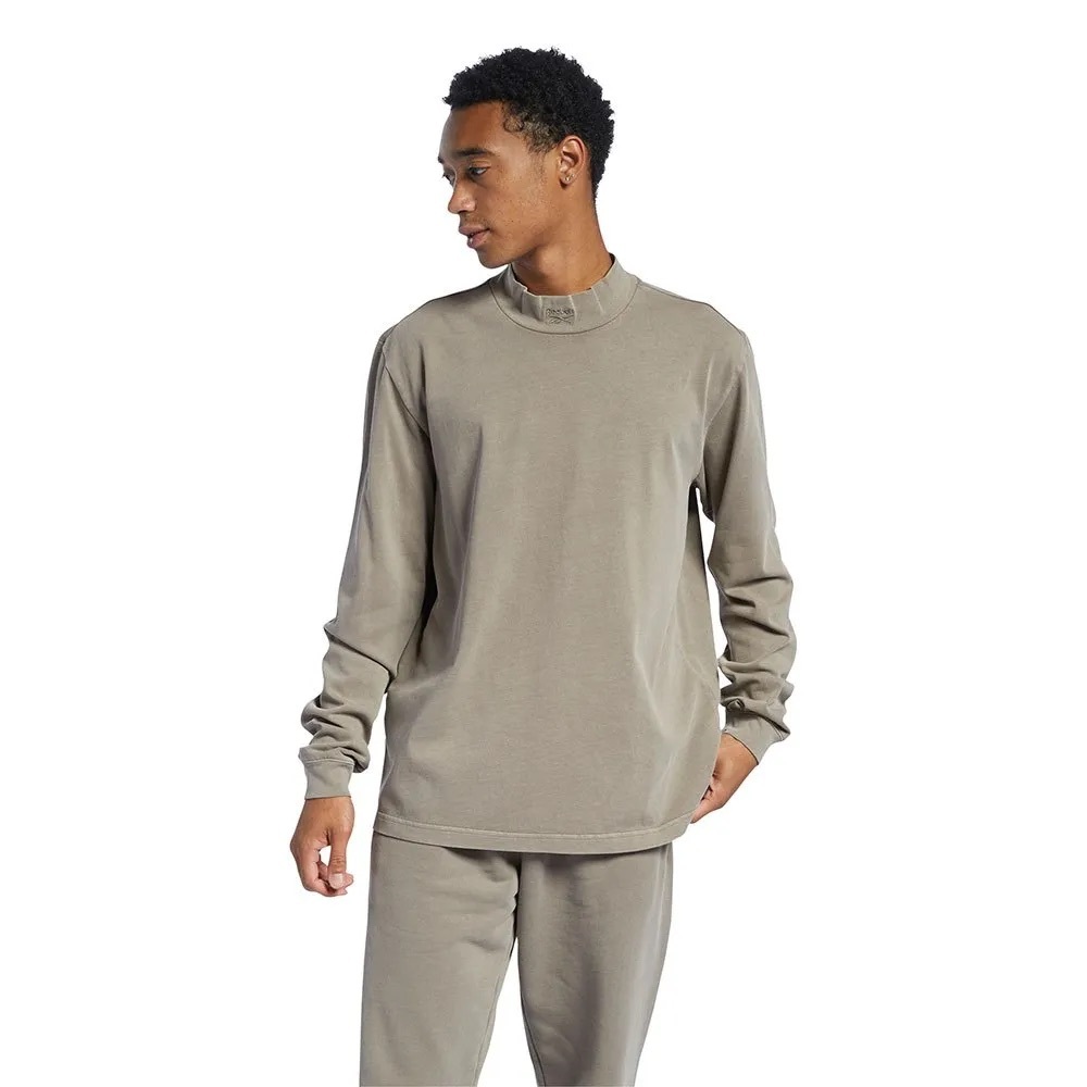 Reebok Classics Natural Dye Mock Neck Long Sleeve Tee size medium